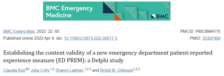 validez de contenido de una Medida de la Experiencia Informada por el Paciente del Departamento de Emergencias (ED PREM)